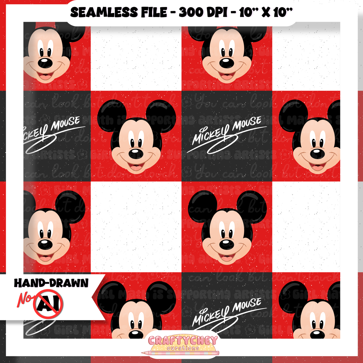 Boy Mouse Signature Quilt (Red)