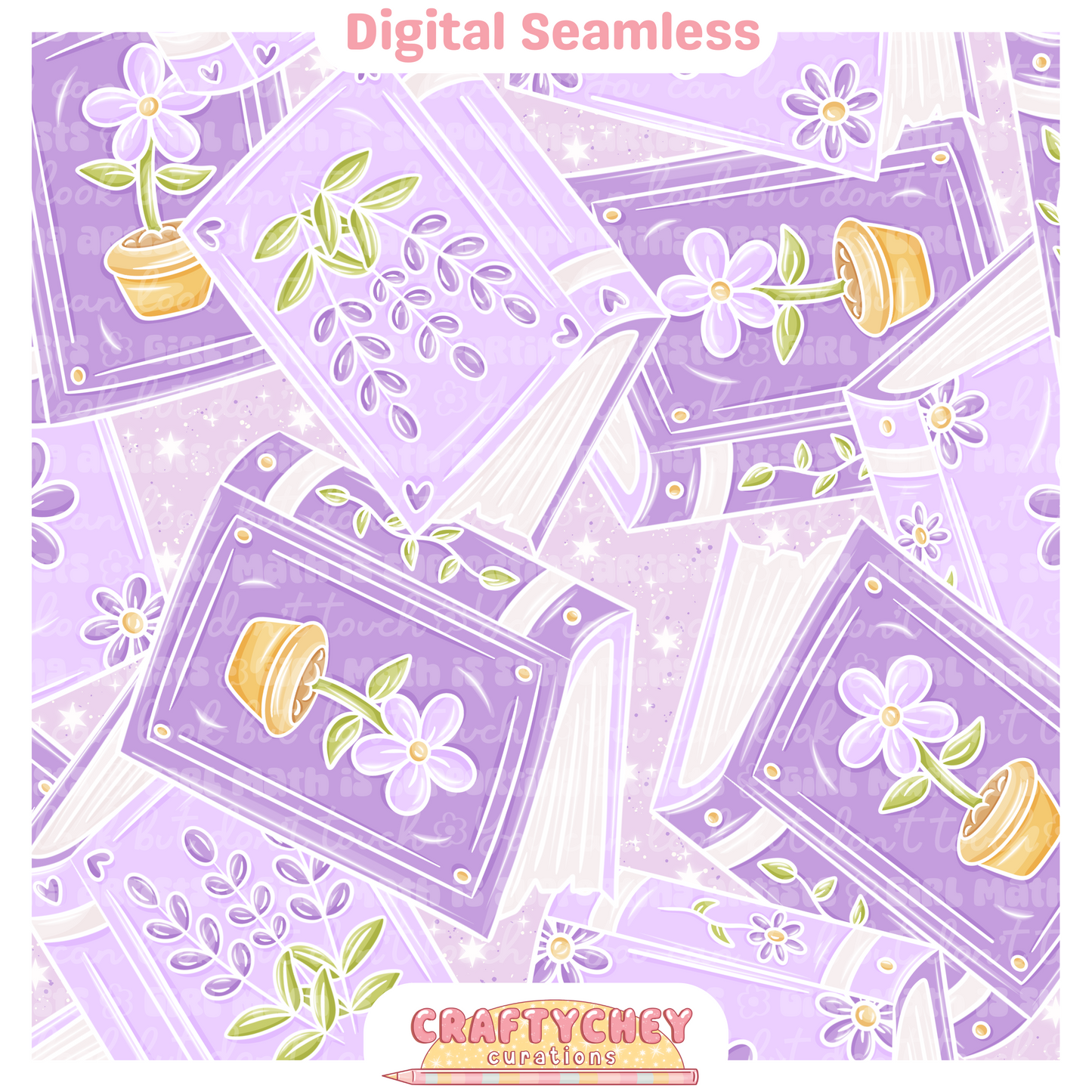 Glowing Floral Books (Purple)