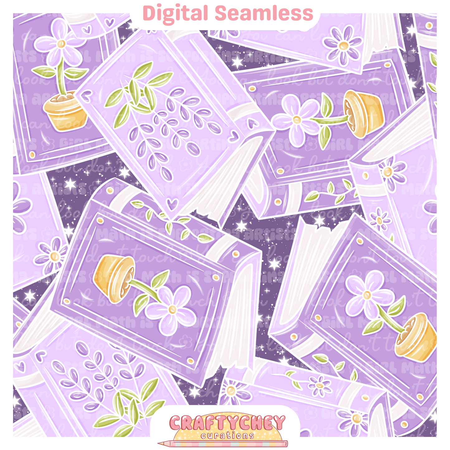 Glowing Floral Books (Purple)