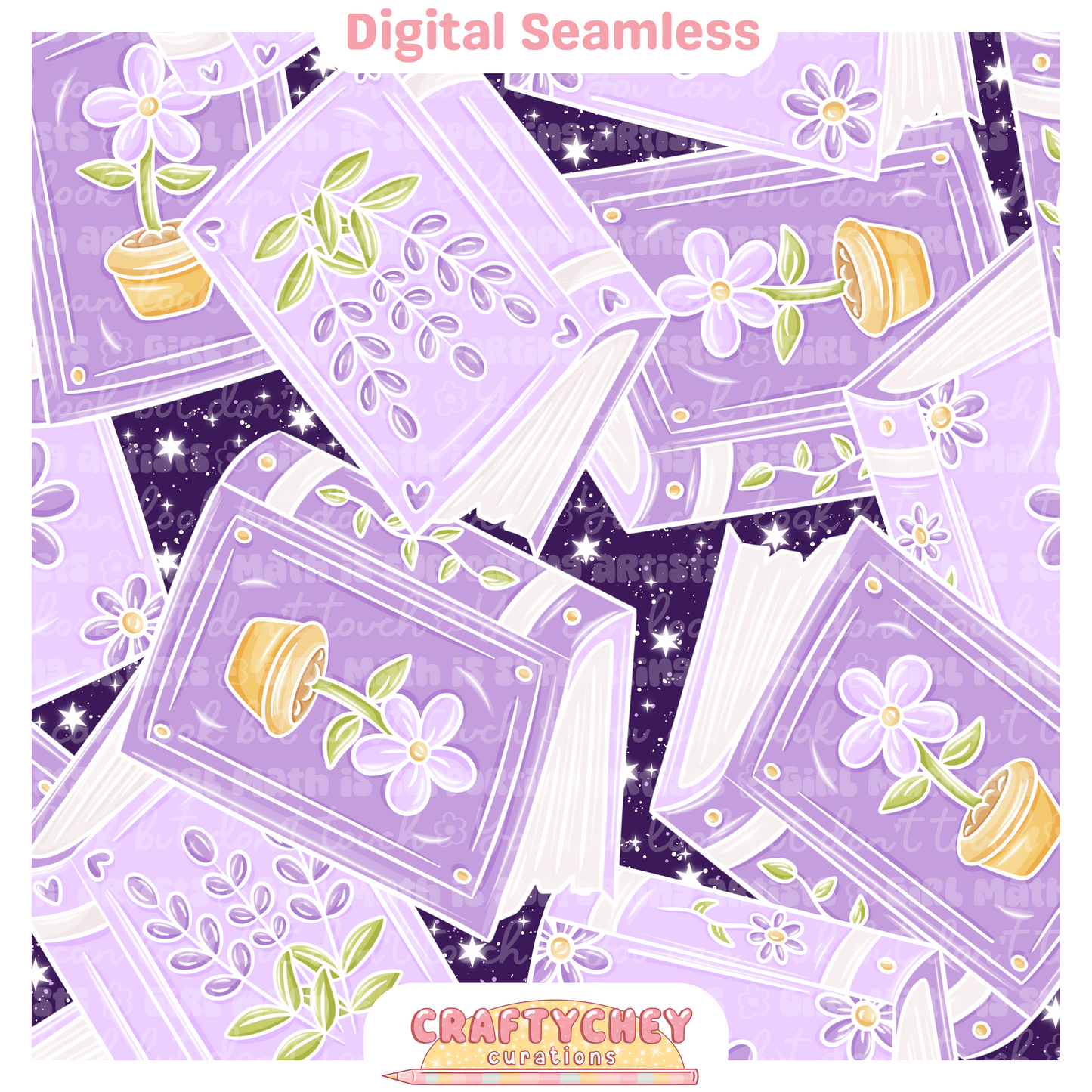 Glowing Floral Books (Purple)