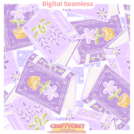Glowing Floral Books (Purple)
