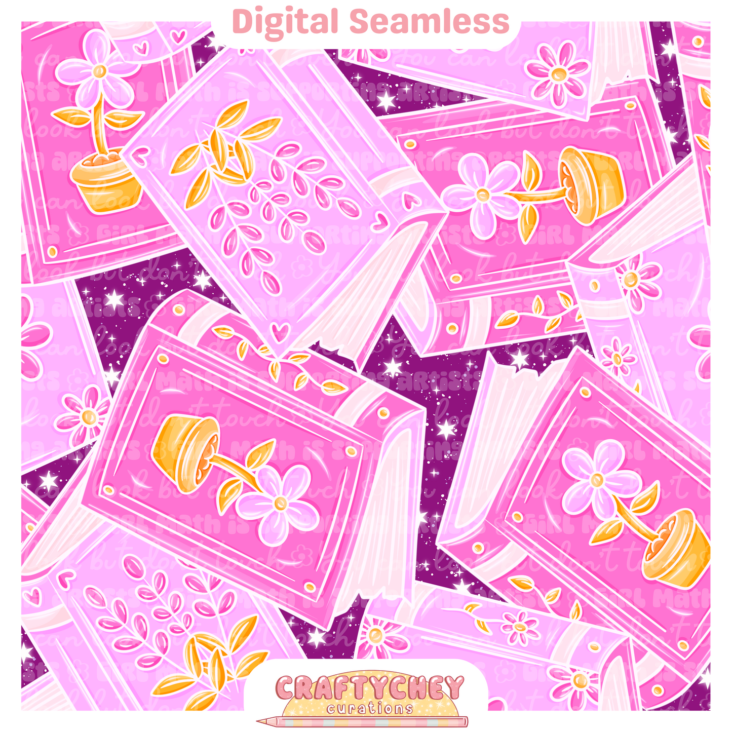 Glowing Floral Books (Pink)