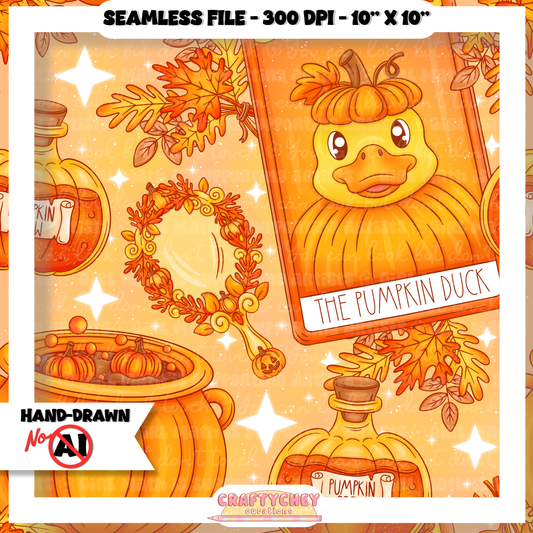 Pumpkin Duck Tarot (Seamless + PNG)