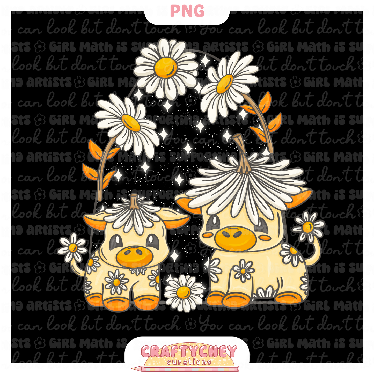 White Daisy Cows (PNG ONLY)