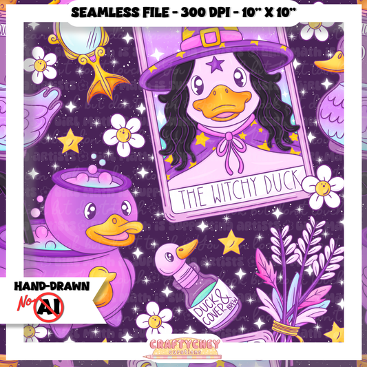 Witchy Duck Tarot (Seamless + PNG)