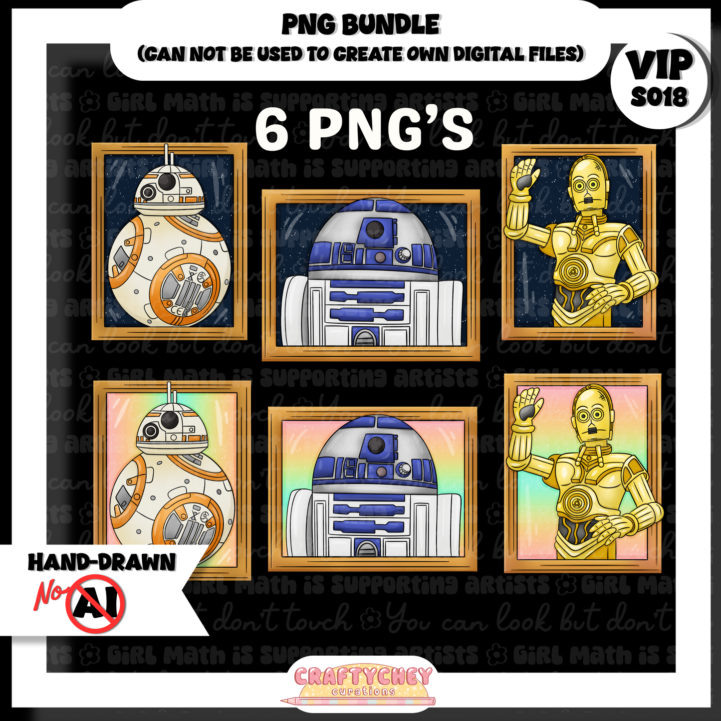 Droid Portraits (Seamless + PNG)