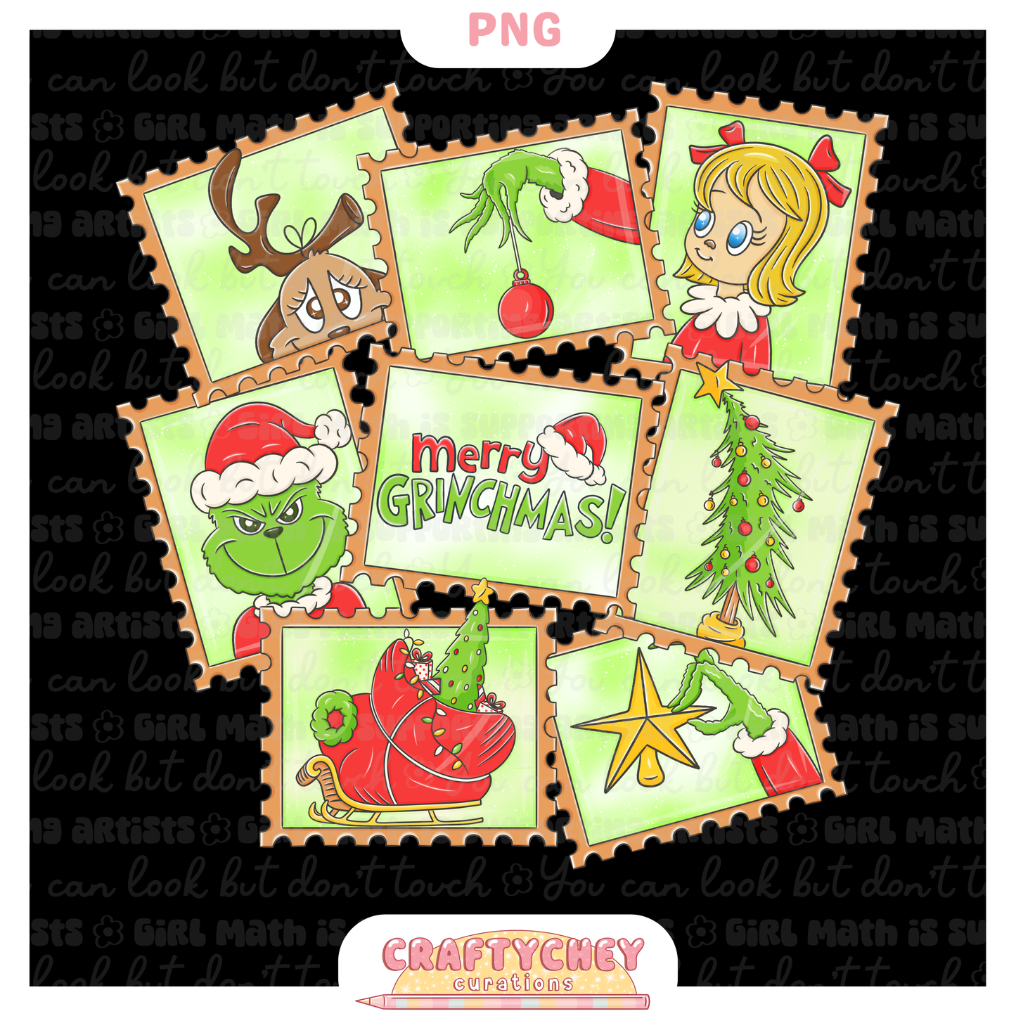 Grouchy Green Guy Stamps