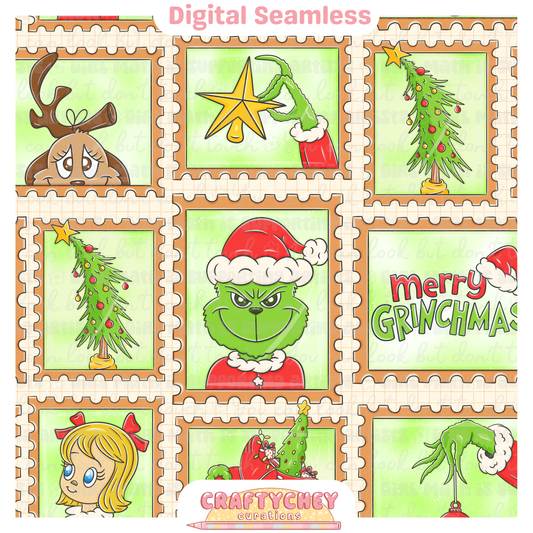 Grouchy Green Guy Stamps