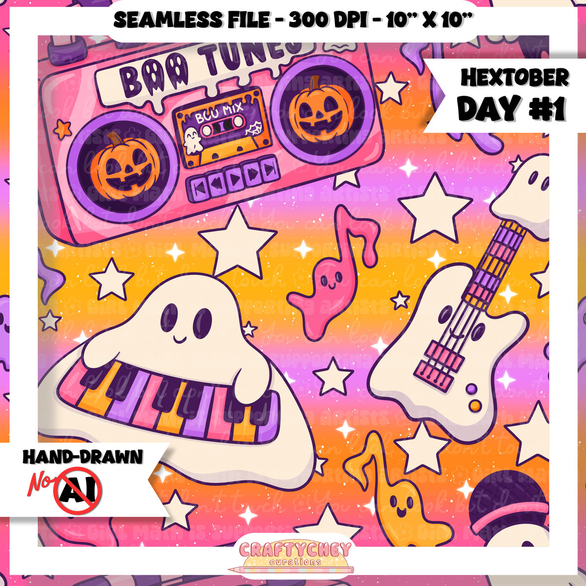 Hextober Day 1: Music (Seamless + PNG)