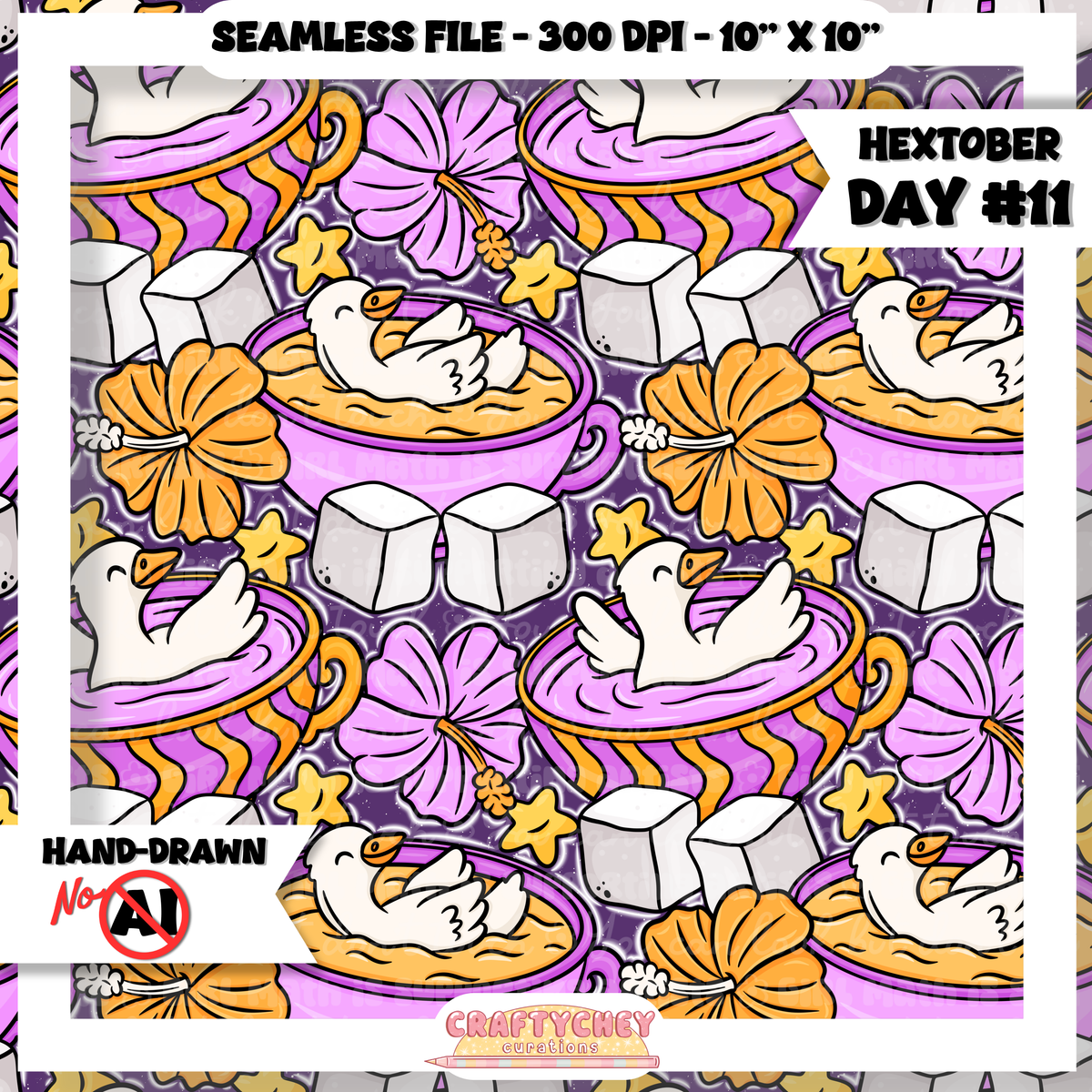 Hextober Day 11: Liquid Orange/Pink (Seamless + PNG)