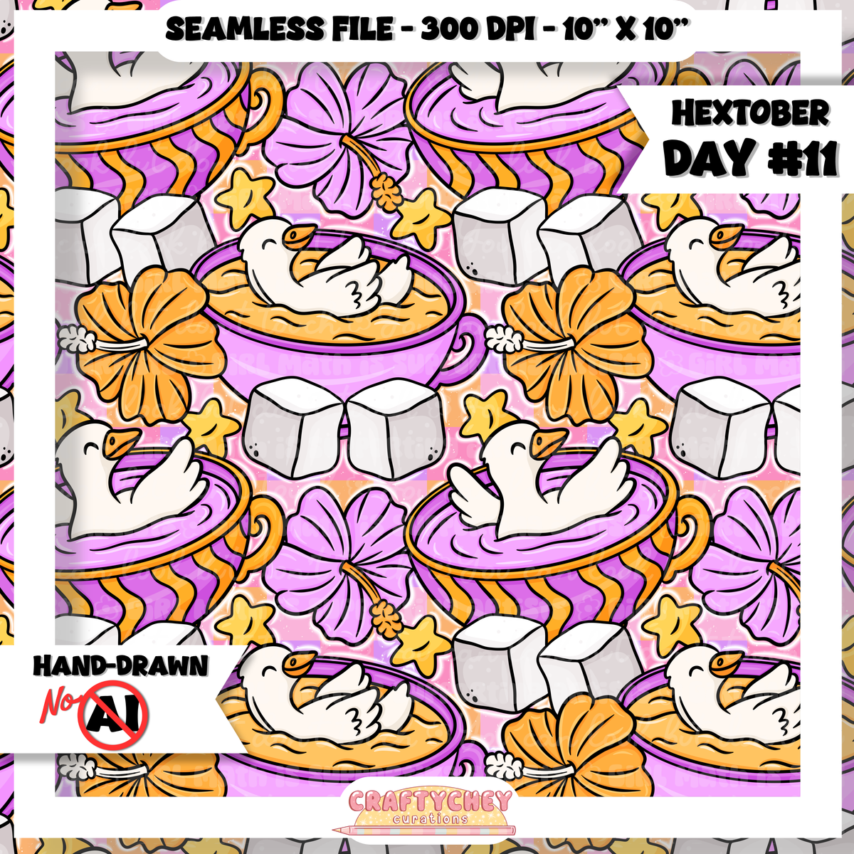 Hextober Day 11: Liquid Orange/Pink (Seamless + PNG)