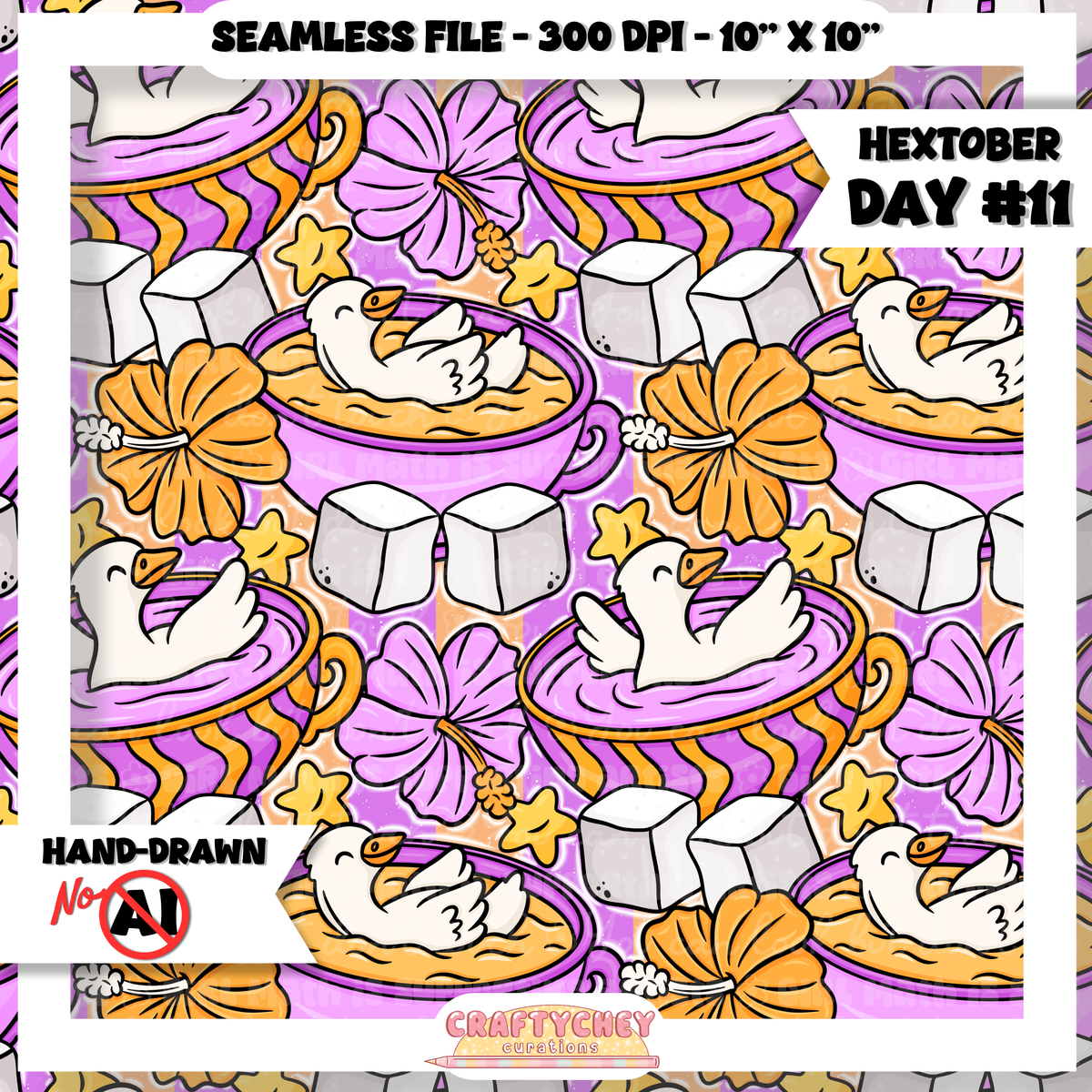 Hextober Day 11: Liquid Orange/Pink (Seamless + PNG)