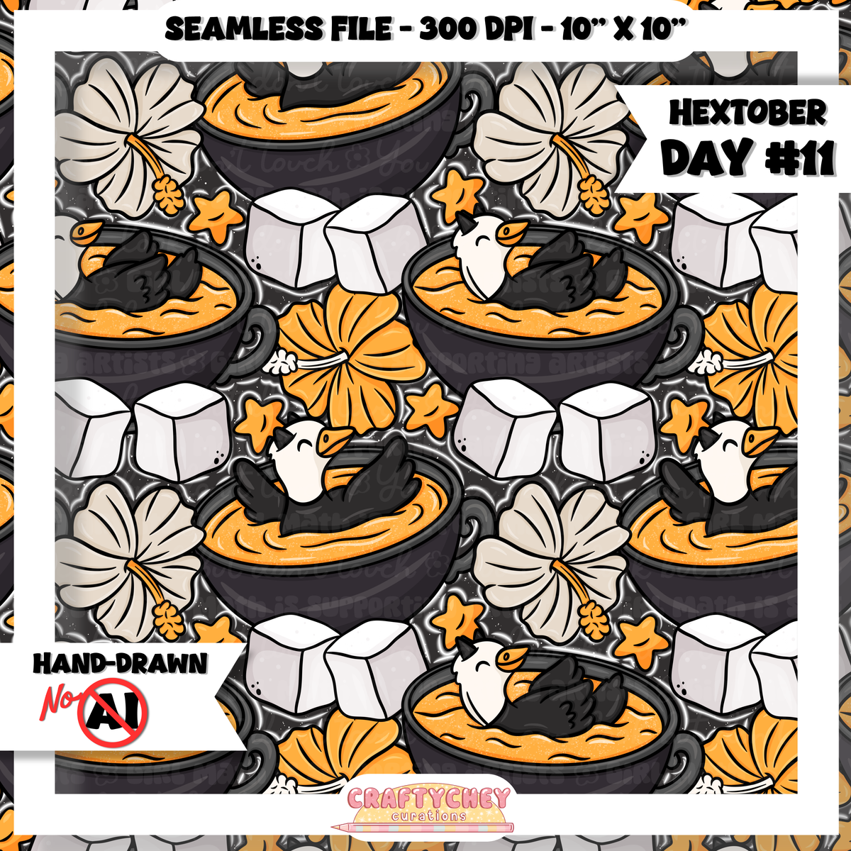 Hextober Day 11: Liquid Black/Orange (Seamless + PNG) (Copy)