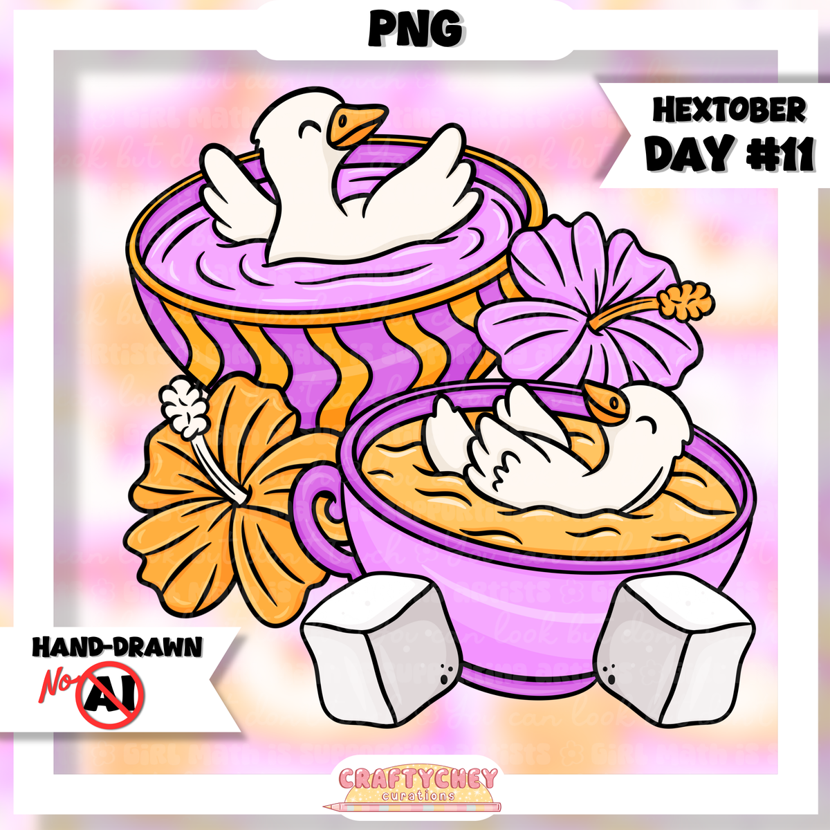 Hextober Day 11: Liquid Orange/Pink (Seamless + PNG)