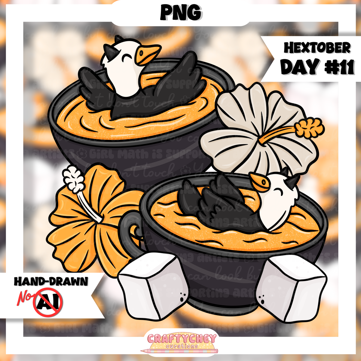 Hextober Day 11: Liquid Black/Orange (Seamless + PNG) (Copy)