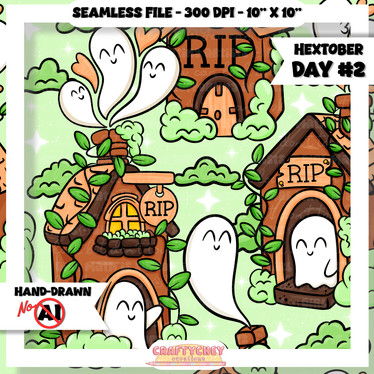 Hextober Day 2: Cemetary (Seamless + PNG)