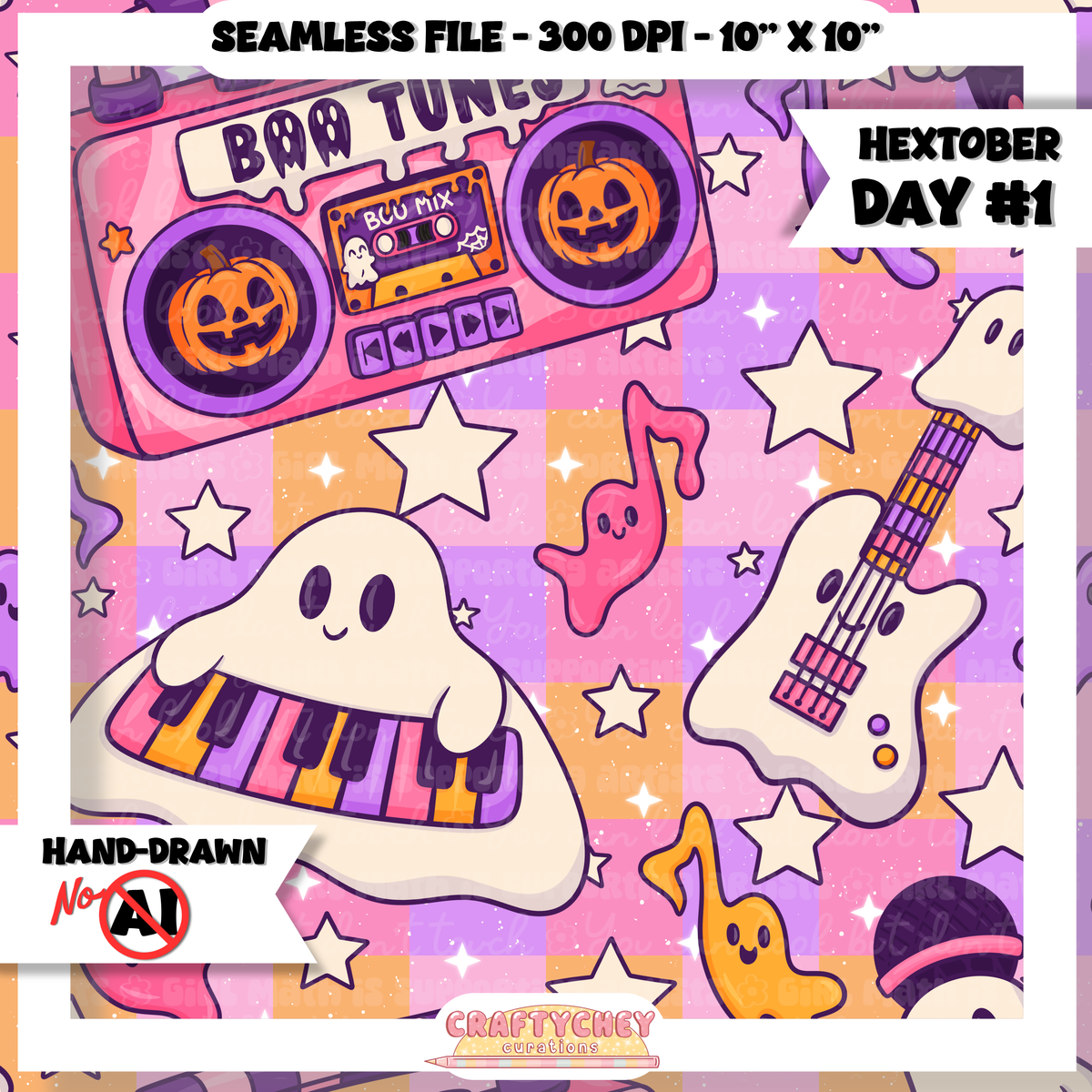 Hextober Day 1: Music (Seamless + PNG)