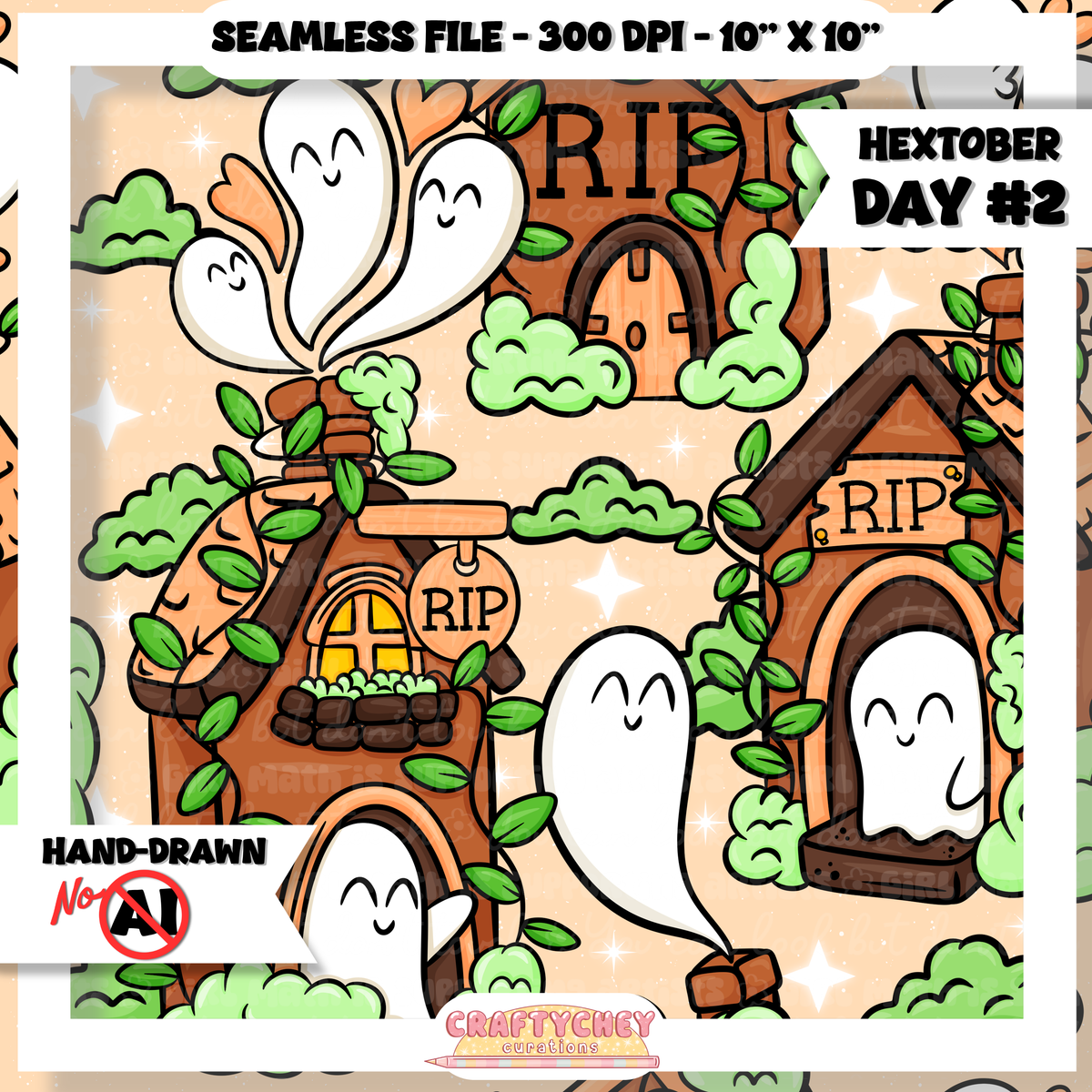 Hextober Day 2: Cemetary (Seamless + PNG)