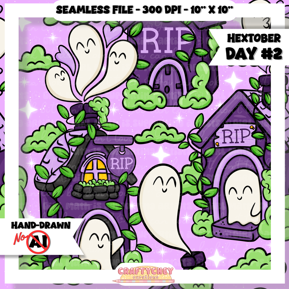 Hextober Day 2: Cemetary (Seamless + PNG)