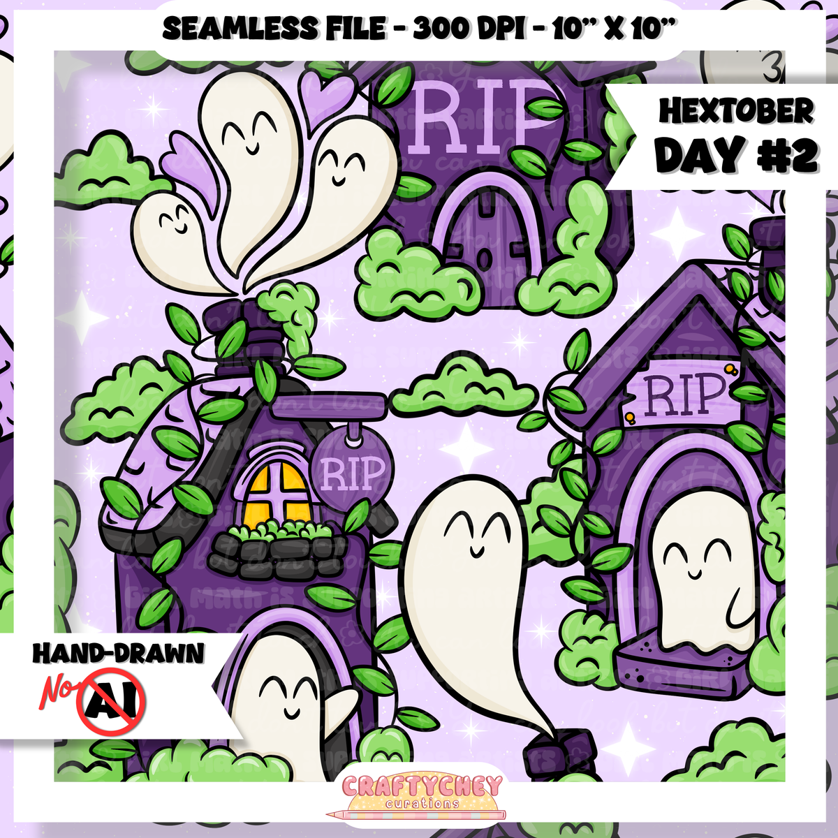 Hextober Day 2: Cemetary (Seamless + PNG)