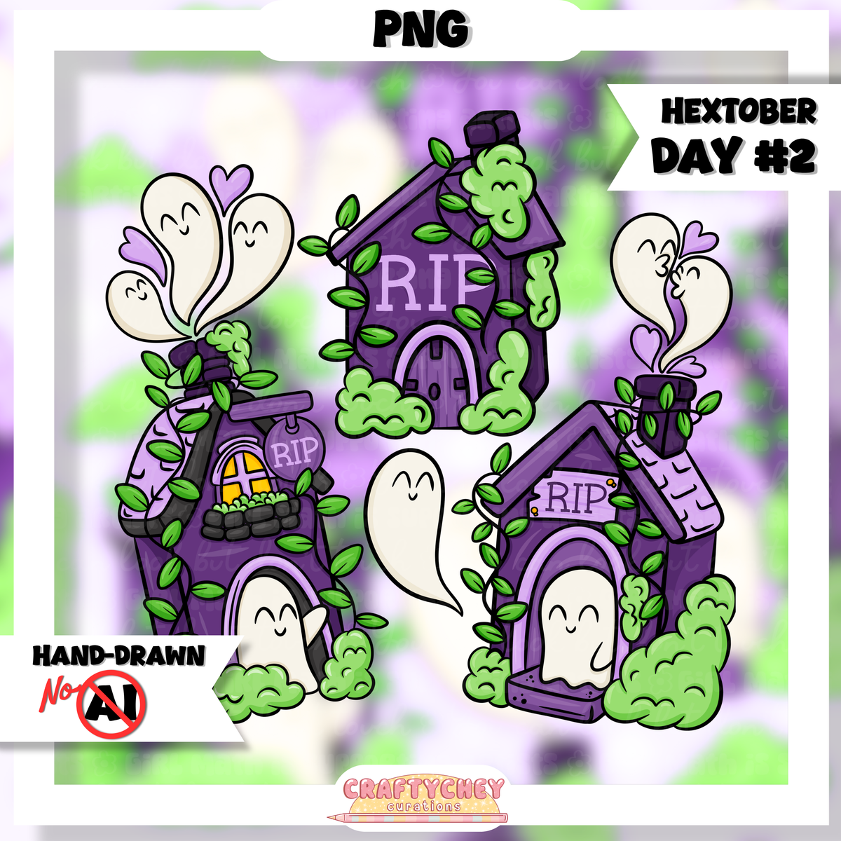 Hextober Day 2: Cemetary (Seamless + PNG)