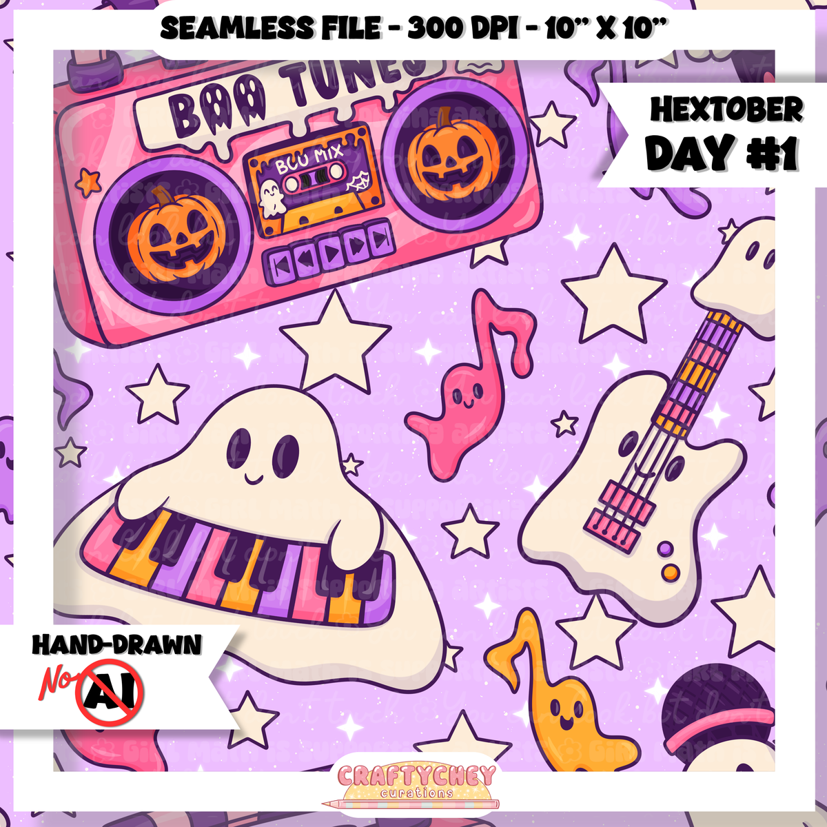 Hextober Day 1: Music (Seamless + PNG)