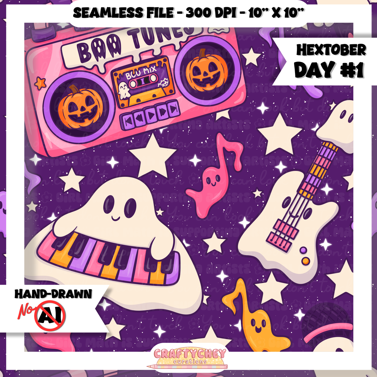 Hextober Day 1: Music (Seamless + PNG)