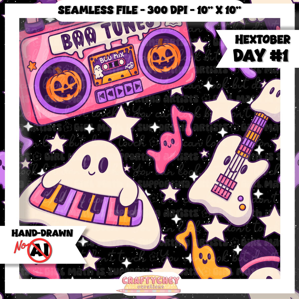 Hextober Day 1: Music (Seamless + PNG)