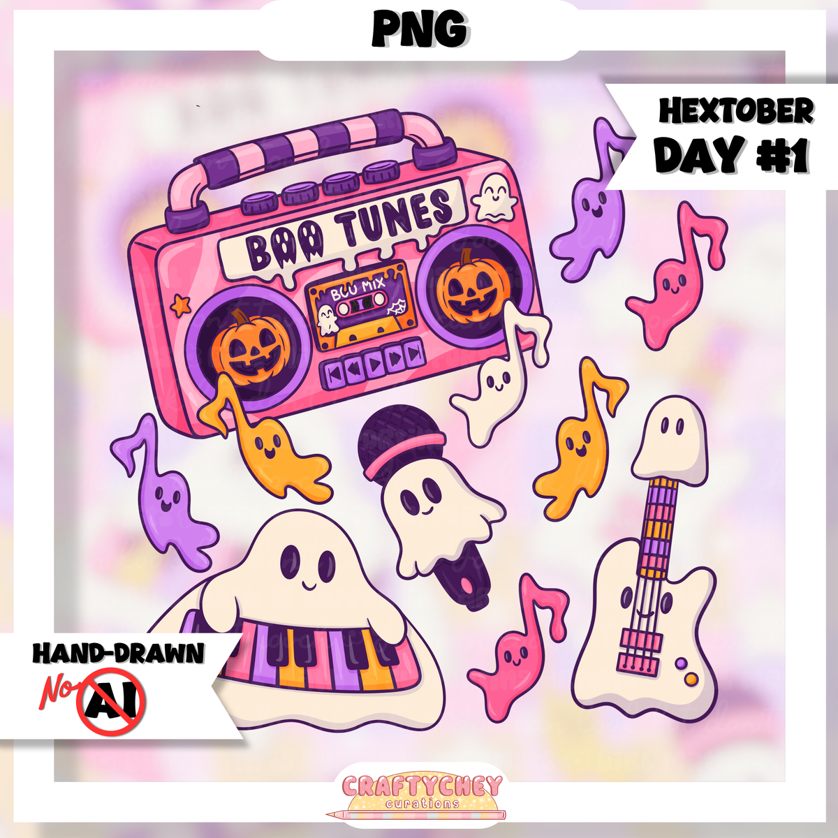 Hextober Day 1: Music (Seamless + PNG)