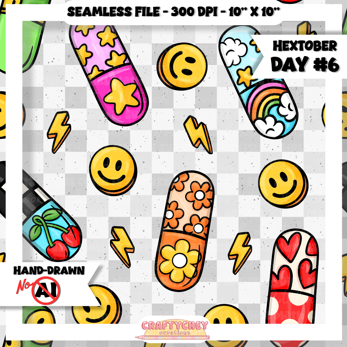 Hextober Day 6: Dopamine (Seamless + PNG)