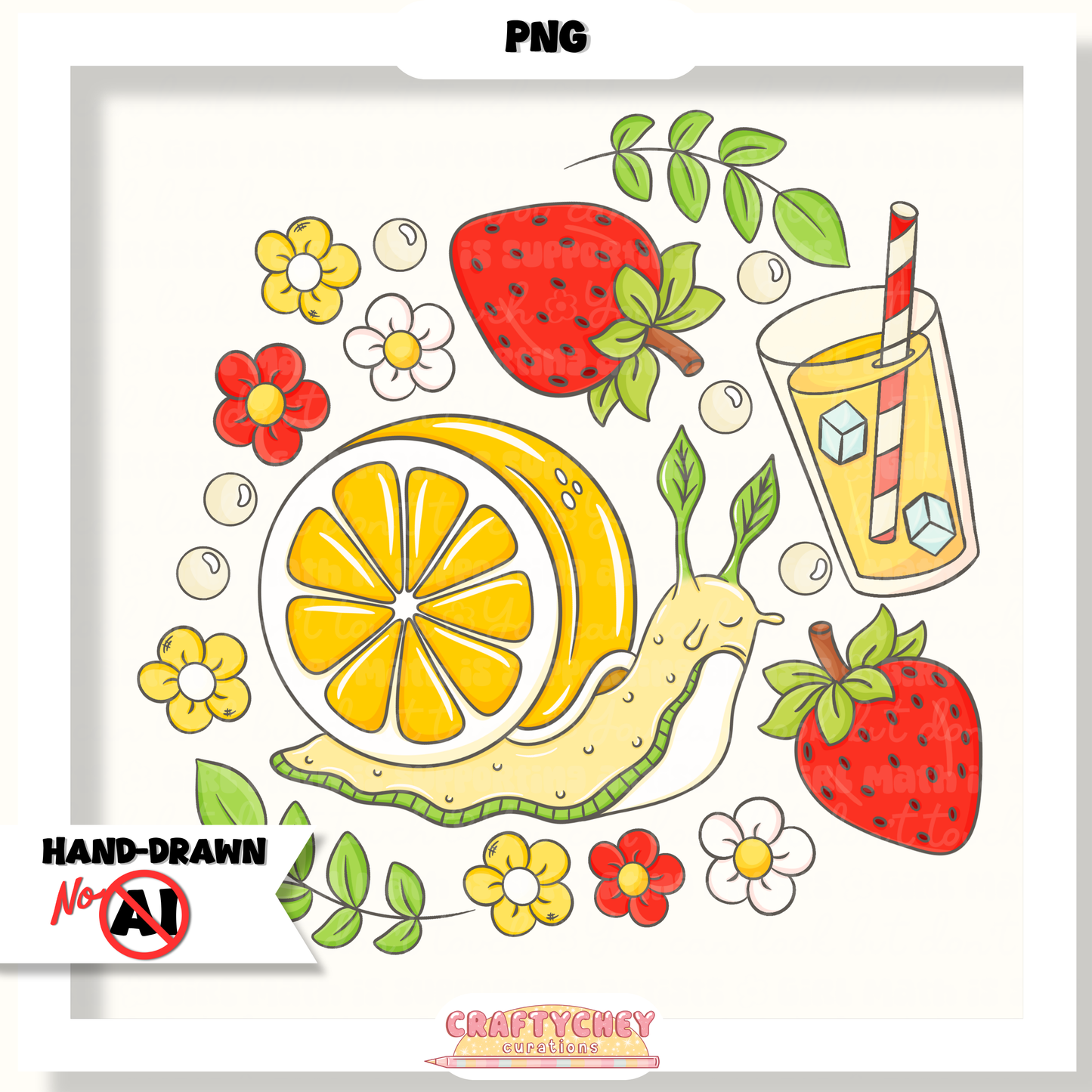 Juicy Summer: Day 7: Lemonade (Seamless + PNG)