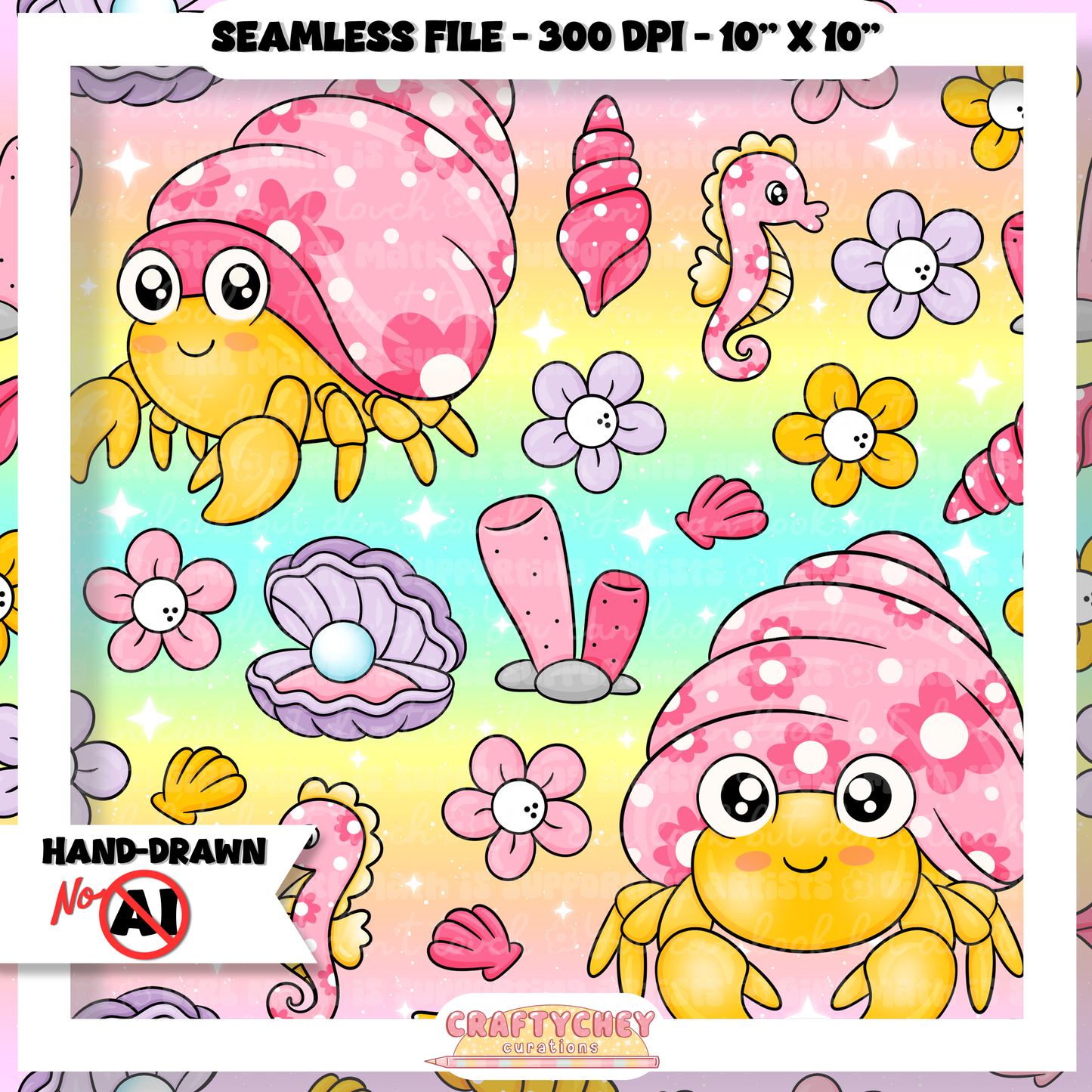 Juicy Summer: Day 10: Shell (Seamless + PNG)