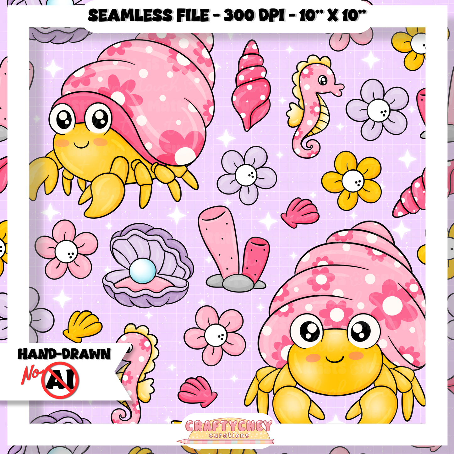 Juicy Summer: Day 10: Shell (Seamless + PNG)
