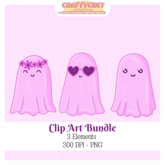 Purple Ghosts (CLIP ART)