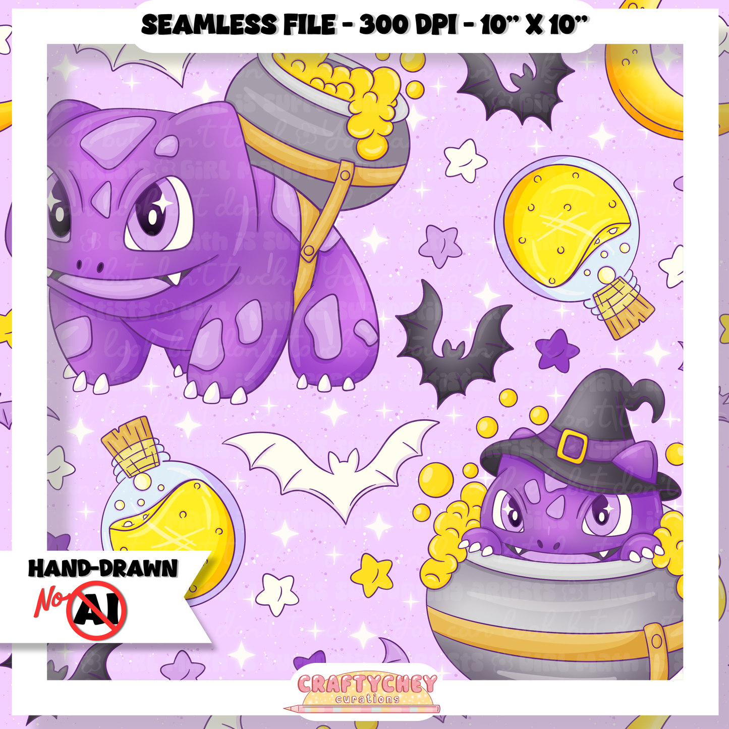 Witchysaur (Seamless + PNG)