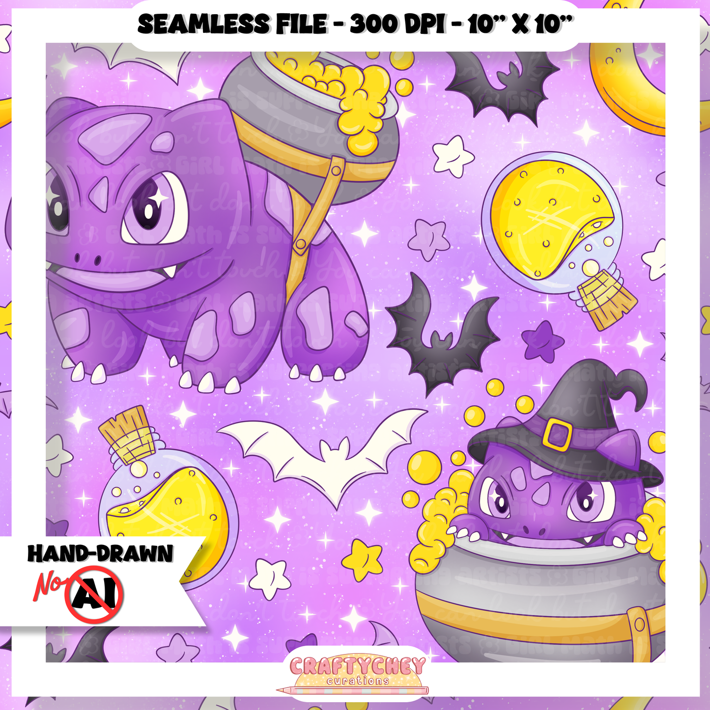 Witchysaur (Seamless + PNG)