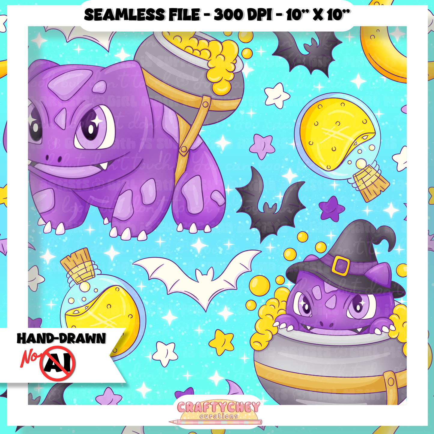 Witchysaur (Seamless + PNG)