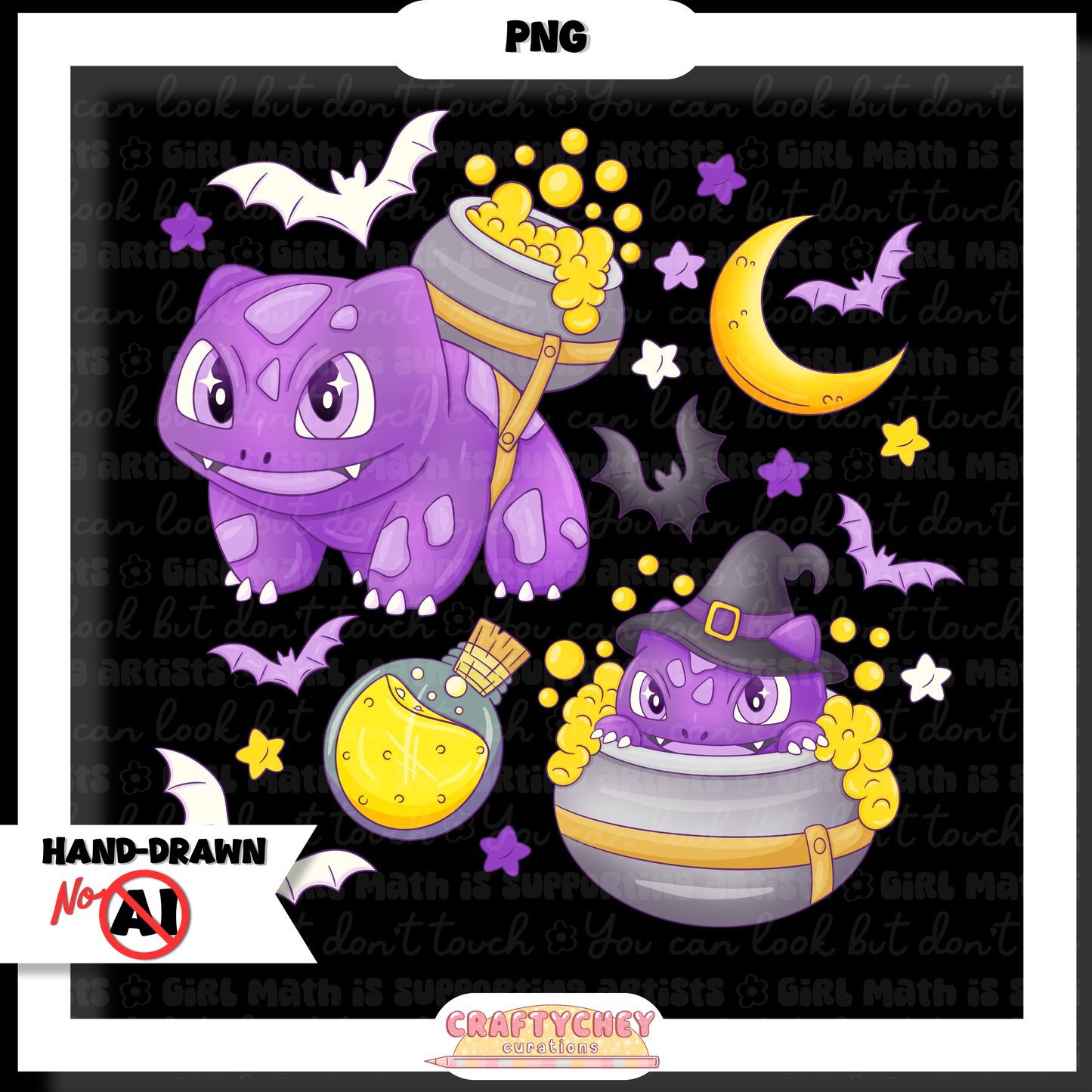 Witchysaur (Seamless + PNG)