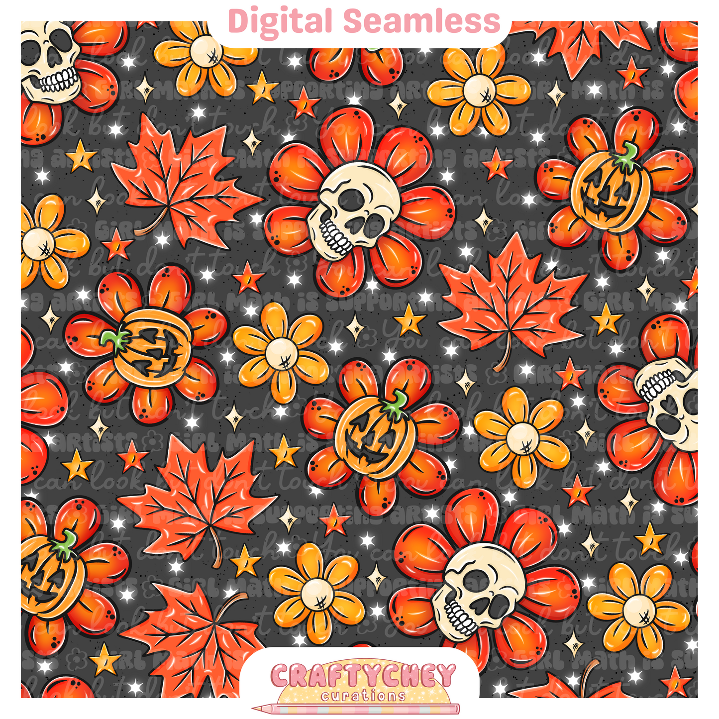 Pumpkin Skull Flowers