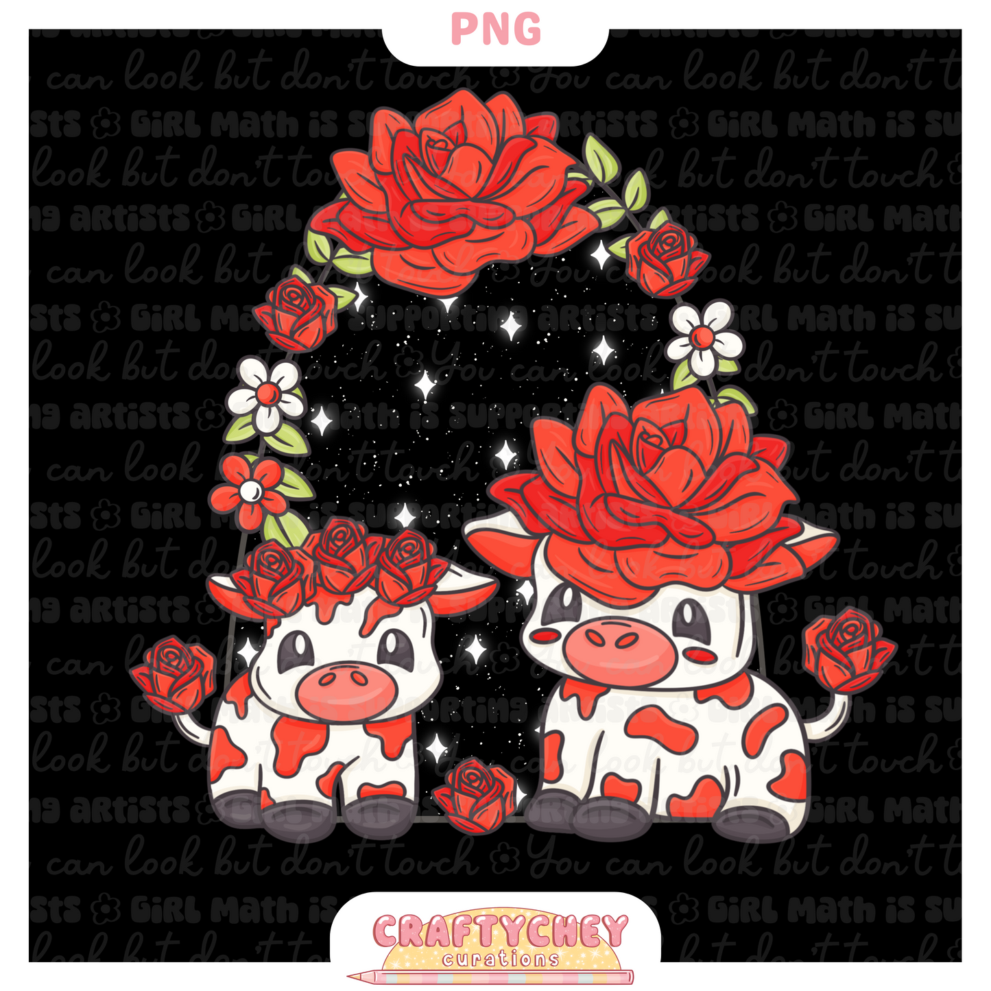 Red Rose Cows (PNG ONLY)